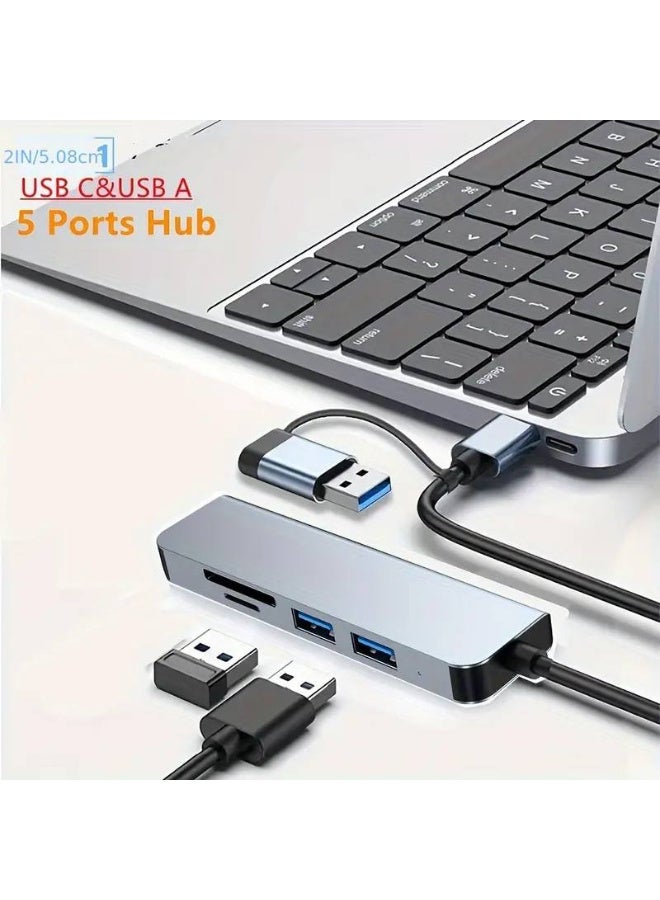 5-in-1 USB or Type-C Hub Includes 1 USB 3.0 Port, 2 USB 2.0 Ports, SD and Micro SD Card Reader - Image 5
