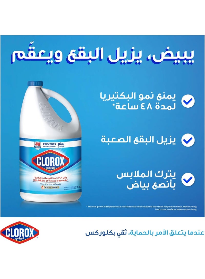 Clorox Liquid Bleach – 3.78L, Kills 99.9% of Viruses & Bacteria - Image 4
