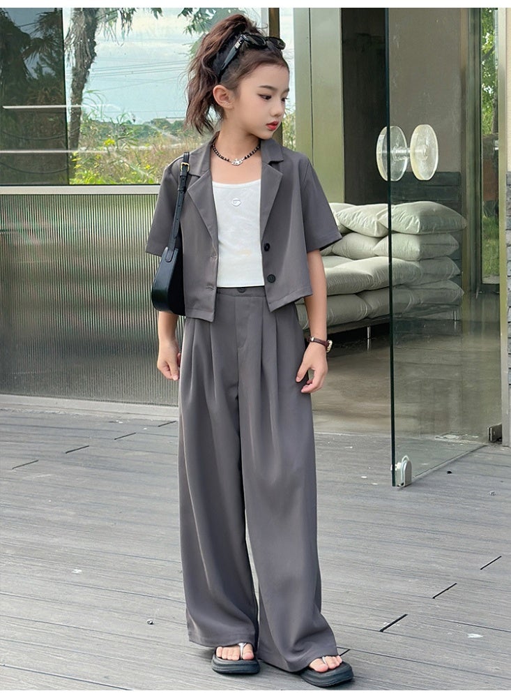 Shougu Girls' Fashionable Small Suit Set - Image 1