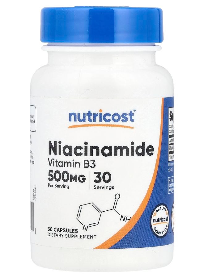 Nutricost Niacinamide 500 mg 30 Capsules - Image 1