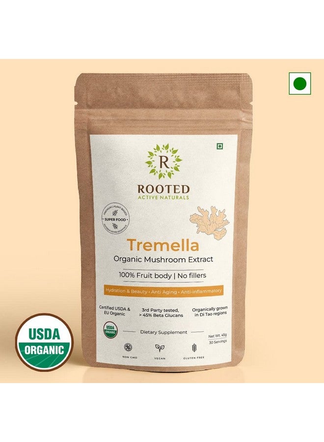Rooted Actives Tremella Mushroom Extract (45 g) |Beauty, Skin Glow, Collagen booster, Hyalyronic acid, Hydration| USDA Organic, 45% Beta Glucans - Image 4