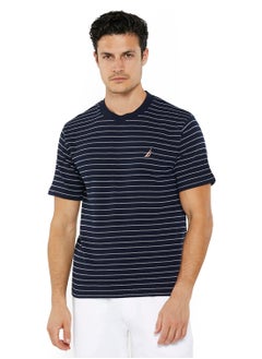 NAUTICA Striped Regular Fit Premium Cotton Crew Neck T-shirt  - Image 1