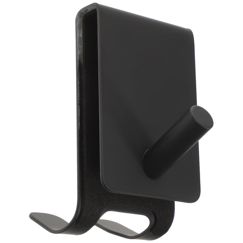 304 Stainless Steel Double Sided Shower Door Towel Hook Black - Image 2