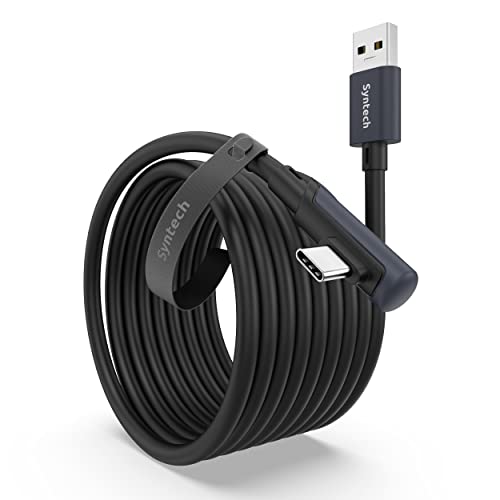 Syntech Link Cable 16 FT Compatible with Oculus/Meta Quest 3/Meta Quest 3S, Quest2/Pro/Pico 4/Ultra Accessories and PC/SteamVR, High Speed PC Data Transfer, USB 3.0 to USB Cable for VR Headset, Black - Image 1