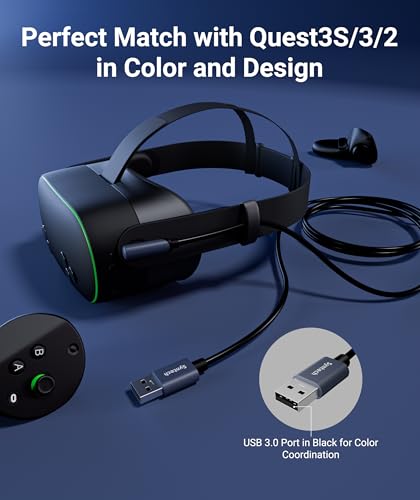 Syntech Link Cable 16 FT Compatible with Oculus/Meta Quest 3/Meta Quest 3S, Quest2/Pro/Pico 4/Ultra Accessories and PC/SteamVR, High Speed PC Data Transfer, USB 3.0 to USB Cable for VR Headset, Black - Image 3