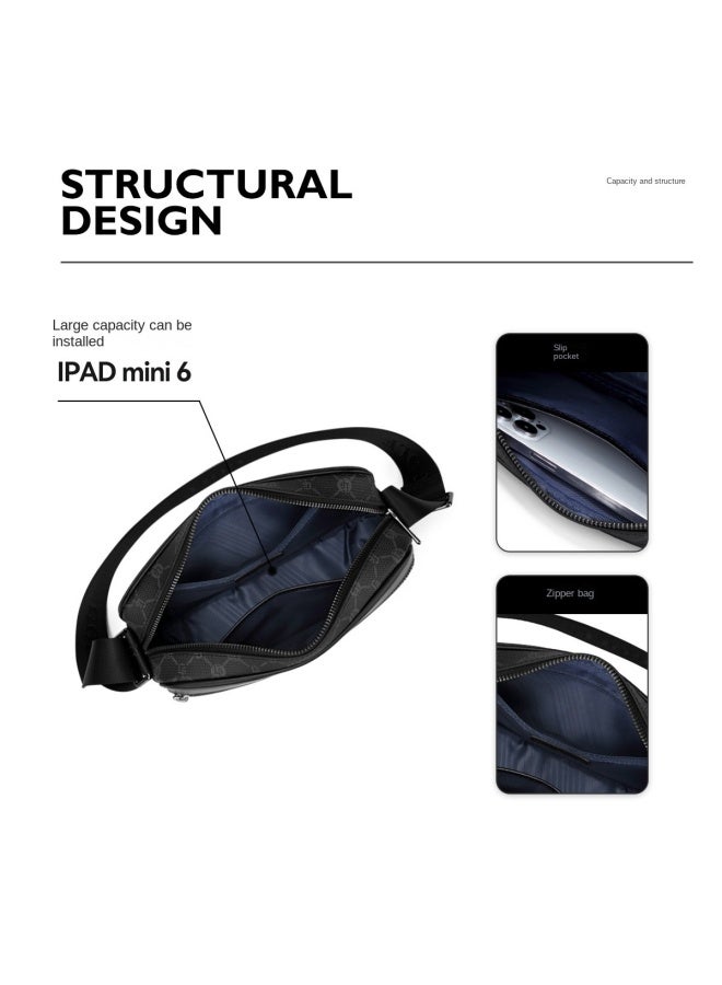 جولف 【classic Print】حقيبة كروس بودي للرجال، حقيبة كتف للمسافرين رجال الأعمال، حقيبة صدر مبطنة للرجال - Image 4