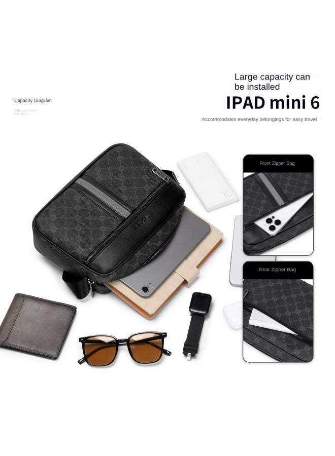 جولف 【classic Print】حقيبة كروس بودي للرجال، حقيبة كتف للمسافرين رجال الأعمال، حقيبة صدر مبطنة للرجال - Image 5