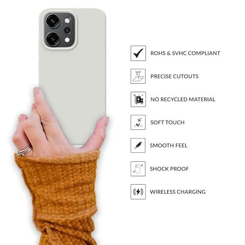 SPRIG Compatible with Oppo Reno 14 Premium SilkTone Back Cover Drop Tested Shock Proof Mobile Case for Men, Women, Boys and Girls with Camera Protection (Light Grey) - Image 4