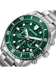 Men's Multi Function Display Watch With Silver Metal Strap - LC08101.370