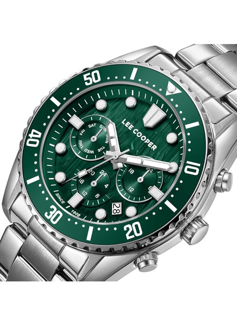 Men's Multi Function Display Watch With Silver Metal Strap - LC08101.370