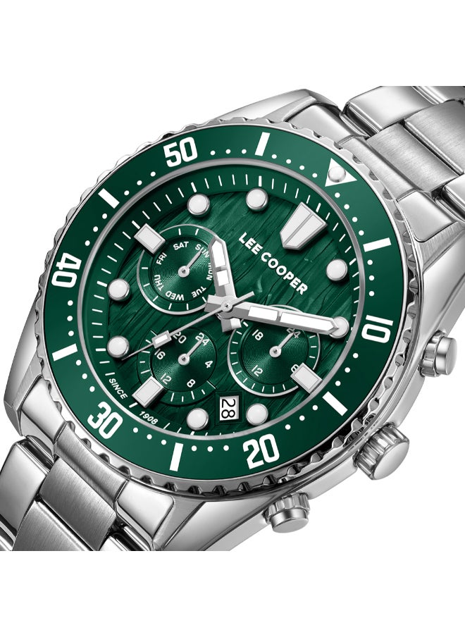 Lee Cooper Men's Multi Function Display Watch With Silver Metal Strap - LC08101.370  - Image 1