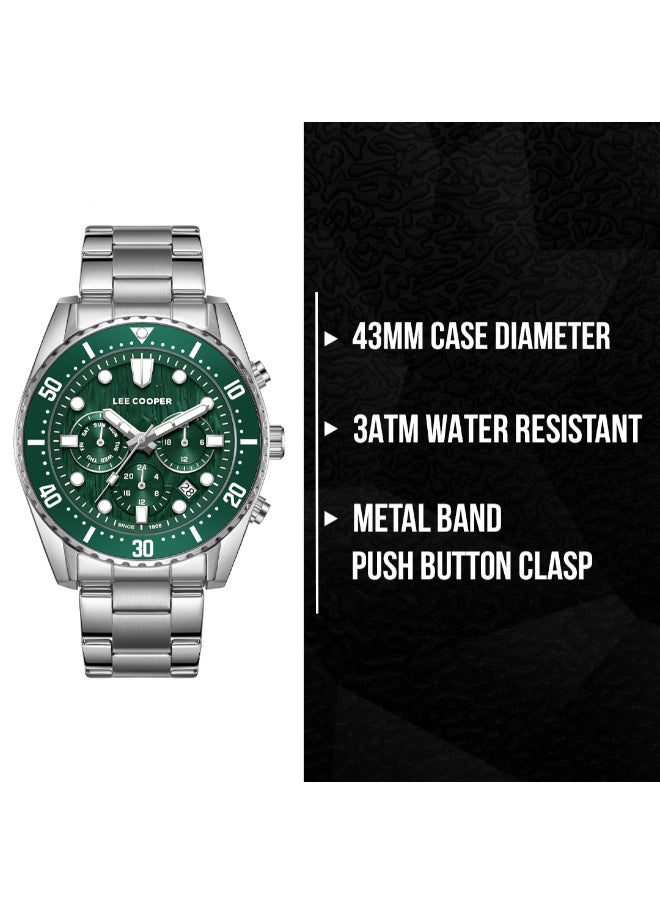 Lee Cooper Men's Multi Function Display Watch With Silver Metal Strap - LC08101.370  - Image 2