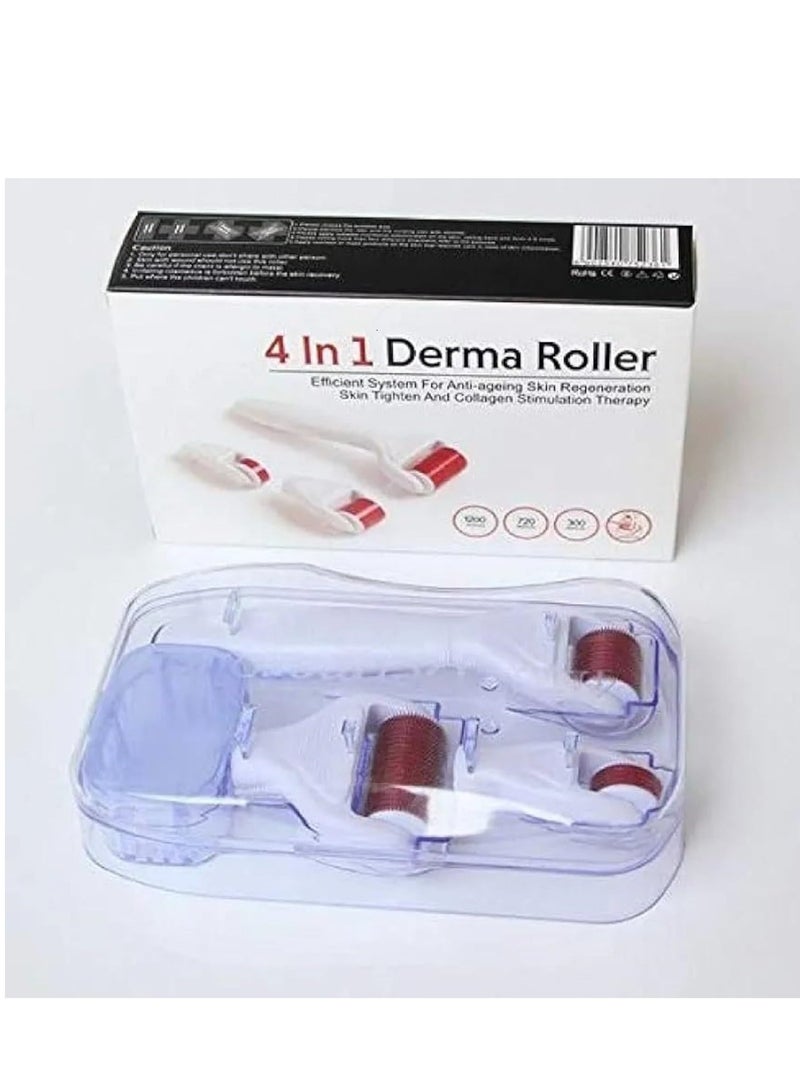 3 in 1 Derma Roller Set: The perfect solution for skin problems with 3 custom roller heads with different needle sizes, targeting acne wrinkle reduction, fighting signs of aging and rejuvenating skin around eyes, face and body for a healthy and attractive glow