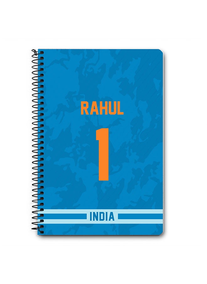 Stylizedd - Designer A5 Spiral Notebook Memo Notepad Journal Player - KL Rahul, Jersey Number -1 - Image 1