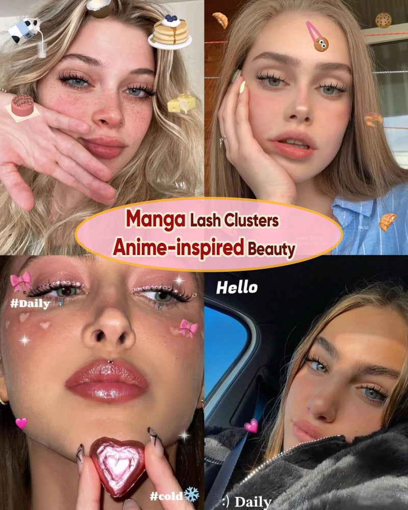 zenotti Manga Lash Clusters Kit Anime Lashes Cluster Kit Natural Wispy Eyelash Clusters Kit Spiky Fairy Individual Lashes Cluster with Spikes Invisible Clear Band DIY at Home 10-16MM by zenotti - Image 3