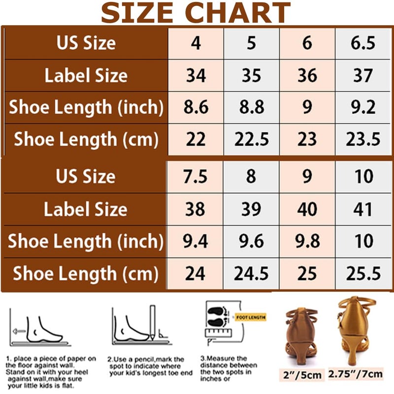 MSMAX Women Latin Dancing Shoes High Heel Gold Character Ballroom Dance Shoe for Women 8 M US Women - Image 5