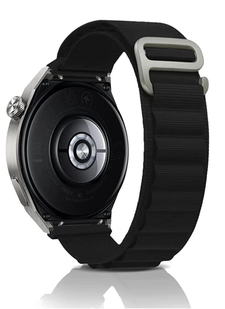 Generic - Alpine Loop 22mm Compatible With Oraimo Tempo W 2 OSW20- Smart WatchSport, Durable Sport Nylon Strap With Titanium G Hook  Black - Image 1