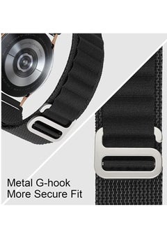 Generic Alpine Loop 22mm Compatible With Oraimo Tempo W 2 OSW20- Smart WatchSport, Durable Sport Nylon Strap With Titanium G Hook  Black  - Image 4
