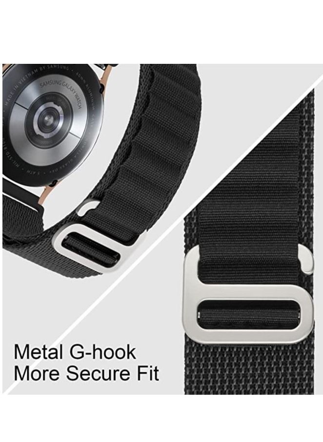 Generic - Alpine Loop 22mm Compatible With Oraimo Tempo W 2 OSW20- Smart WatchSport, Durable Sport Nylon Strap With Titanium G Hook  Black - Image 1