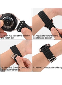 Generic Alpine Loop 22mm Compatible With Oraimo Tempo W 2 OSW20- Smart WatchSport, Durable Sport Nylon Strap With Titanium G Hook  Black  - Image 3