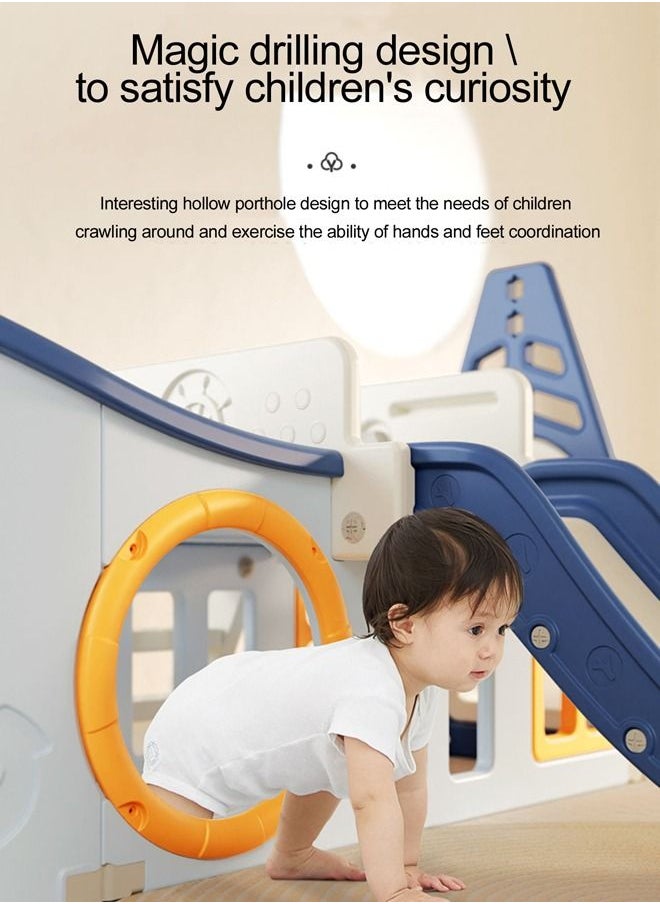 JSAITOYS - Pirate Ship Theme Toddler House Modern Kid Plastic Indoor Playhouse For Child With Slide - Image 1