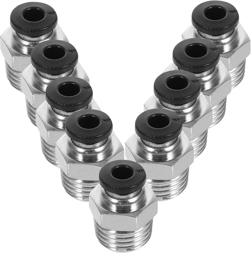 Garneck 10pcs 1/4" Npt Male Thread Push-in Pneumatic Fittings Air Hose Quick Connect Couplers Heavy-duty Tube Connectors for Air Compressor and Pneumatic Tools - Image 1