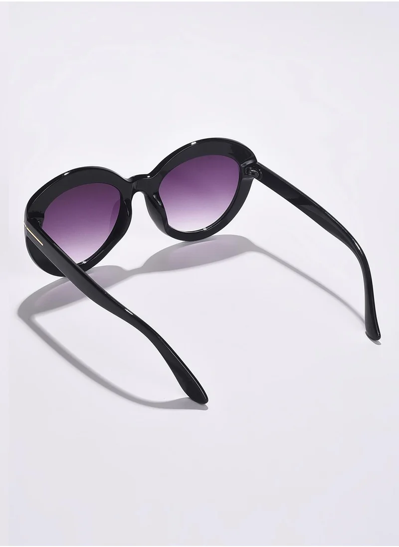 Haute Sauce Purple Lens Black Oval Sunglasses