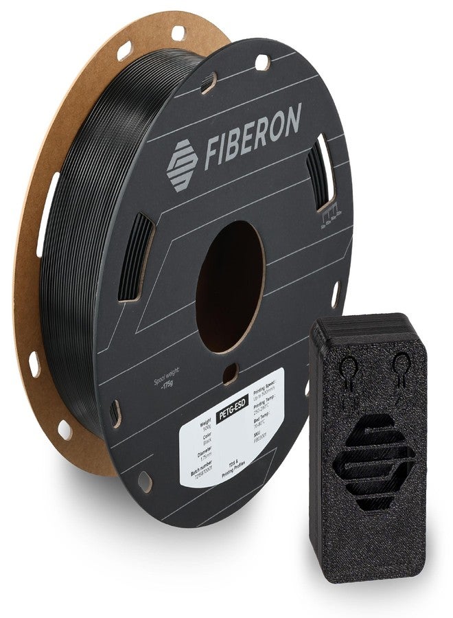 Polymaker Fiberon PETG-ESD Filament Black 1.75mm 0.5KG - Image 1