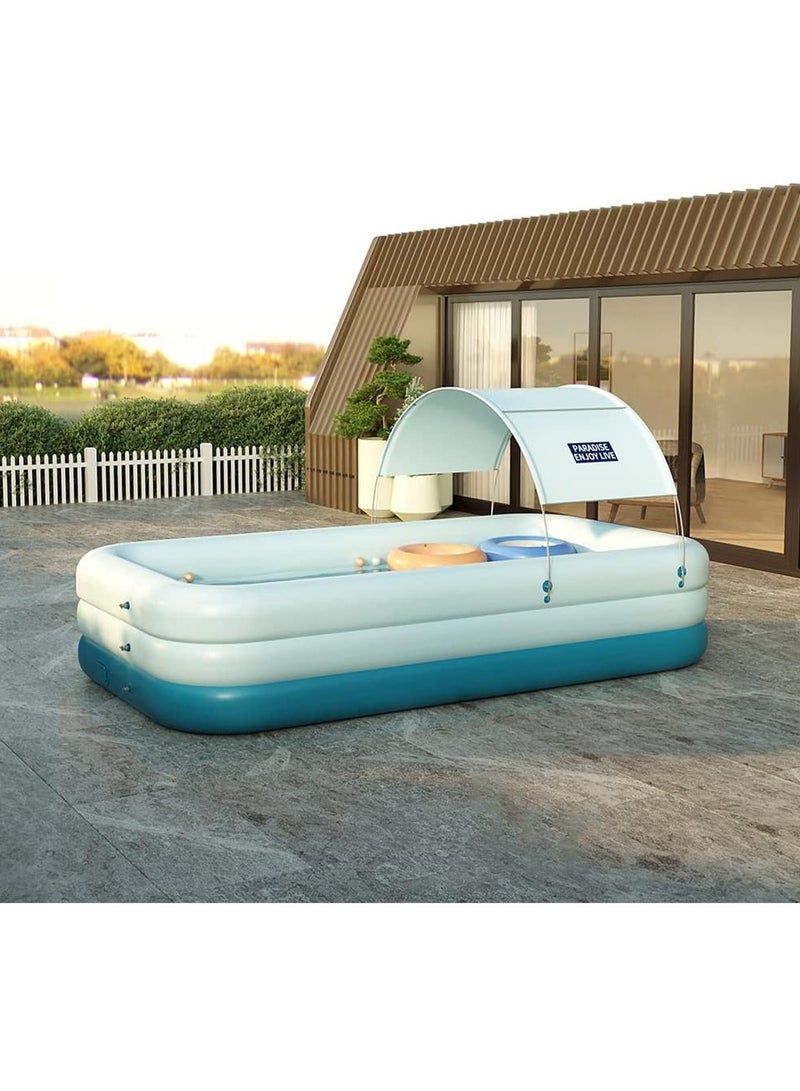 MONOGUE Automatic Inflatable Swimming Pool with Sun Shade for Kids & Adults Family Pool - Image 1