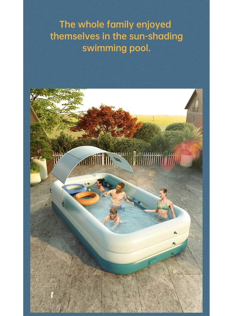 MONOGUE Automatic Inflatable Swimming Pool with Sun Shade for Kids & Adults Family Pool - Image 5