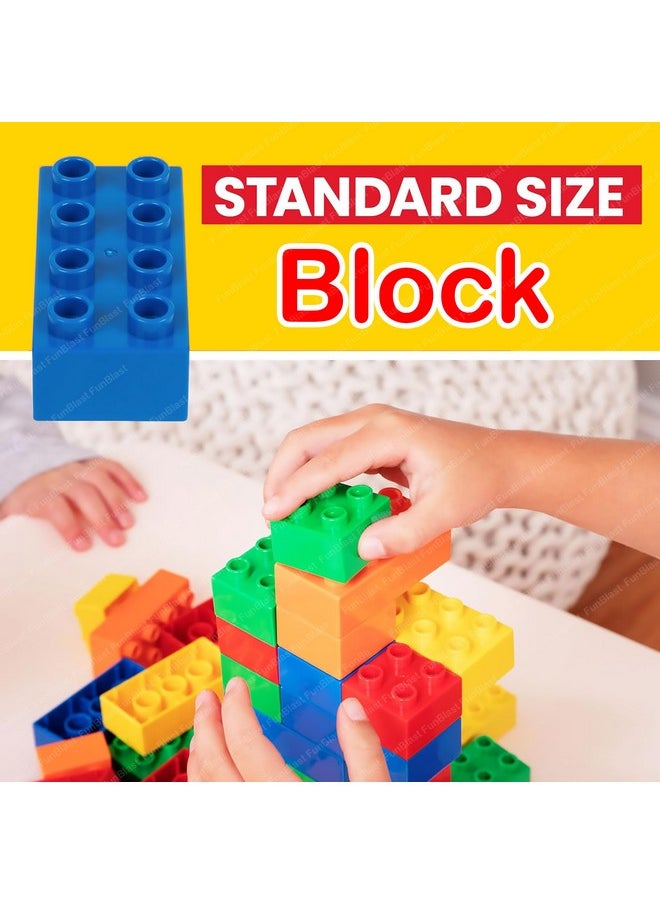 FunBlast FunBlast Building Blocks for Kids - DIY Plastic Building Blocks for Kids Puzzle Games for Kids, Toys for Children Educational & Learning Toy for 3+ Years Kids, Girls & Boys (48 Pcs-Multicolor)  - Image 5