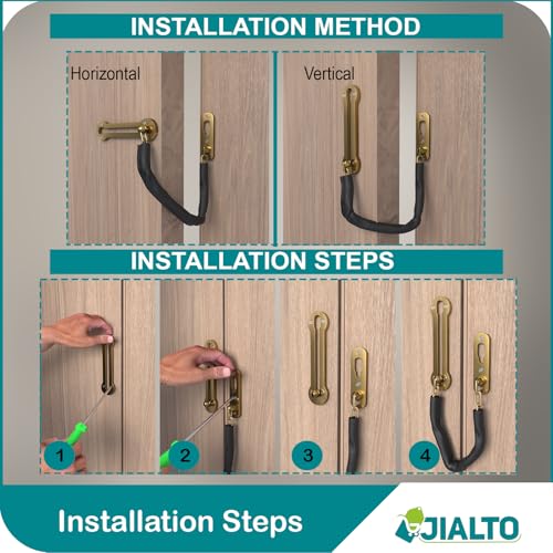 JIALTO Door Chain | Lock for Main Door | Premium Heavy Duty Door Latch | Door Chain Safety Lock for Kids Key Lock - Image 5