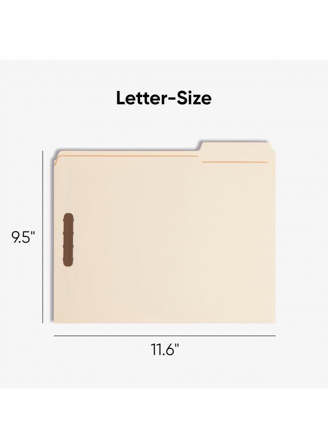 Smead Fastener File Folder, 2 Fasteners, Reinforced 1/3-Cut Tab, Letter Size, Manila, 50 per Box (14537) - Image 2