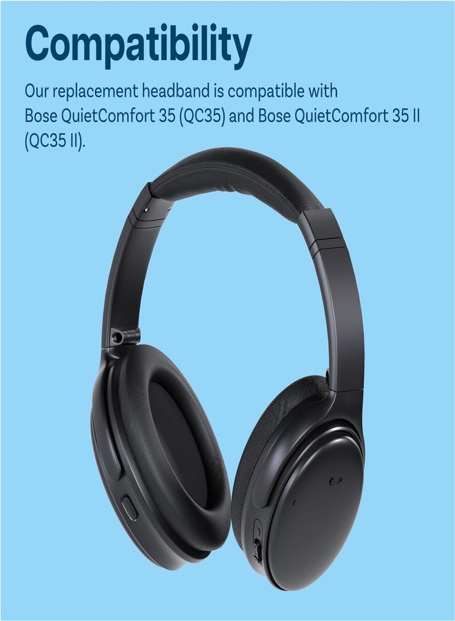 Mmobiel بديل رأس لسمّاعات بوز كوات كومفورت 35/35 II (QC35، QC35 II)/بوز كوات كومفورت 45 (QC45) فوق الأذن من MMOBIEL - وسادة علوية من بروتين PU - شريط بديل لسماعات الرأس - أسود - Image 4