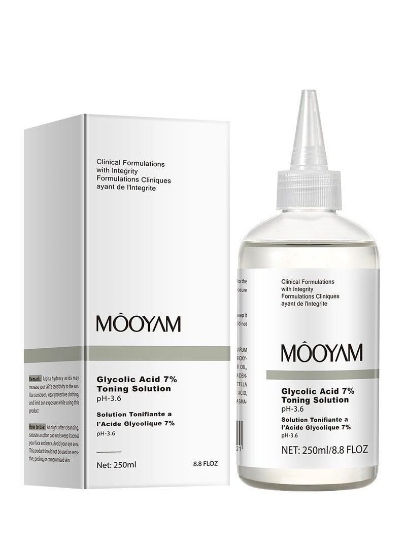 MOOYAM 7% Glycolic Acid Toning Solution - Glycolic Acid Lightens Dullness, Shrinks Pores, Reduces Skin Imperfections  - Image 1