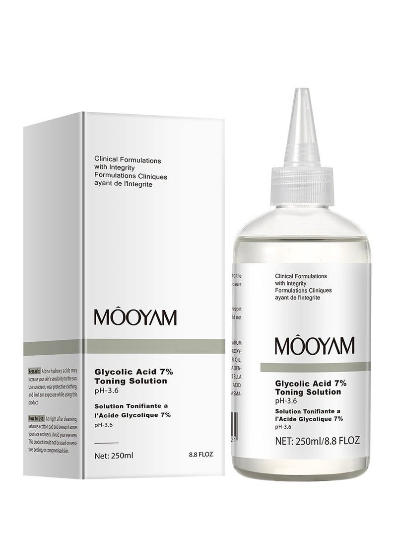 MOOYAM Glycolic Acid 7% Toning Solution, Facial Toner, Refreshing Repairing Moisturizing Essential Solution, Exfoliate, Rejuvenate Skin, Reduce Blemishes 250ml - Image 2