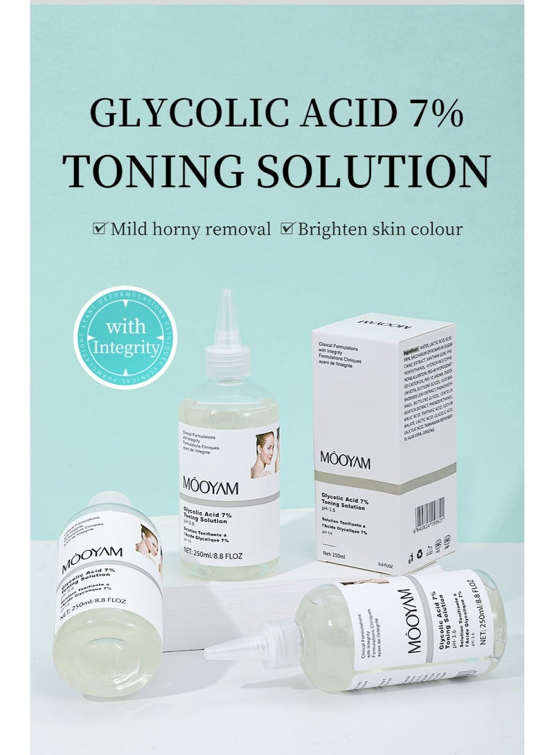 MOOYAM Glycolic Acid 7% Toning Solution, Facial Toner, Refreshing Repairing Moisturizing Essential Solution, Exfoliate, Rejuvenate Skin, Reduce Blemishes 250ml - Image 3