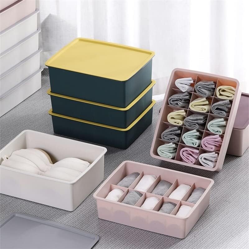 FAVHOME 3 Pcs Multipurpose Drawer Storage Box with Lid Closet Desktop Organizer for Clothing Undergarments Bra Panty Socks Tie Cupboard Office Stationery Tool Jewelry Makeup Bathroom Accessories - Image 1