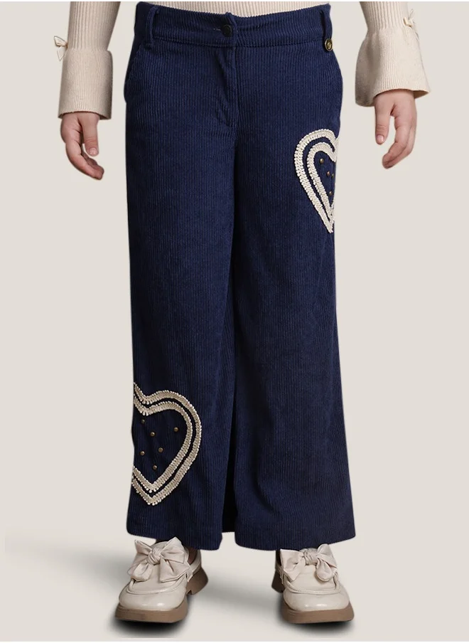 One Friday One Friday Kids Girls Blue Solid Trouser