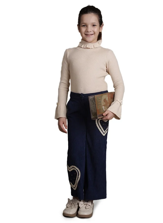 One Friday One Friday Kids Girls Blue Solid Trouser