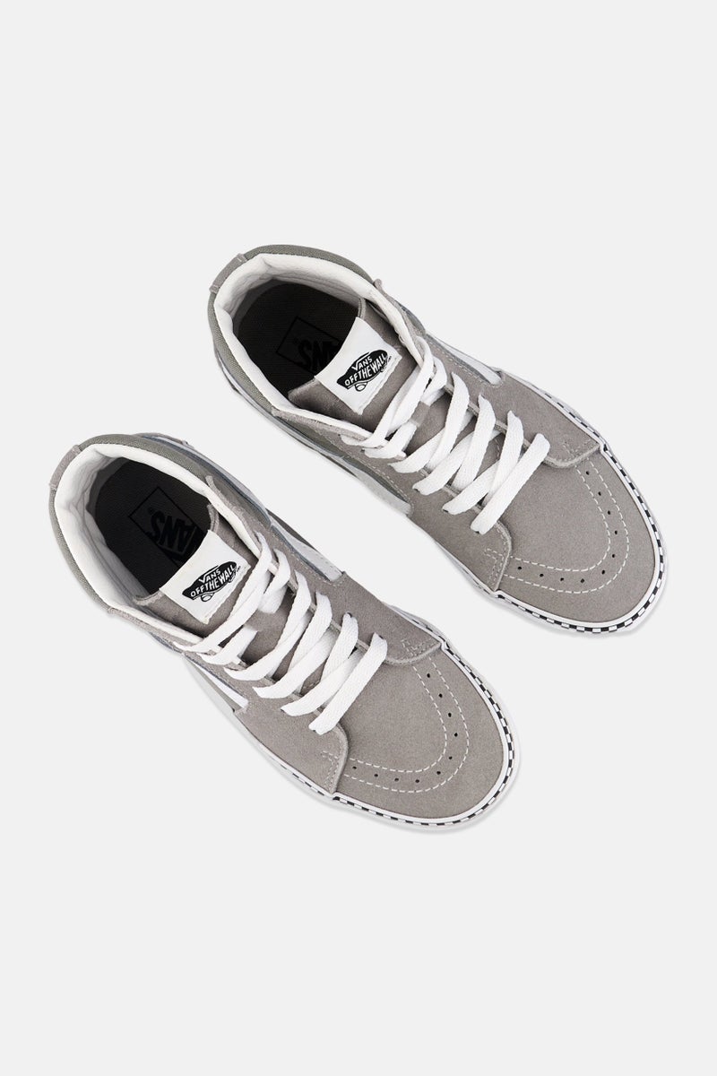 VANS Kids Boy Sk8-Hi Lace Up Shoes, Grey - Image 4