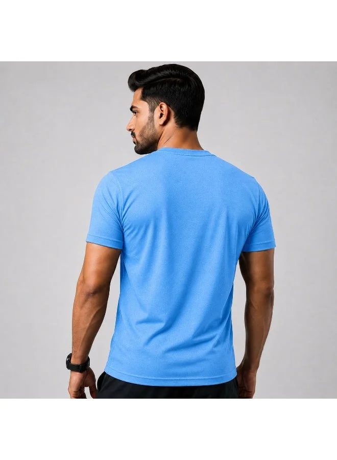 SLIMTA Men's Dry Fit T-Shirt Sky Blue Lightweight Moisture-Wicking Crew Neck Tee Everyday Casual & Active Wear