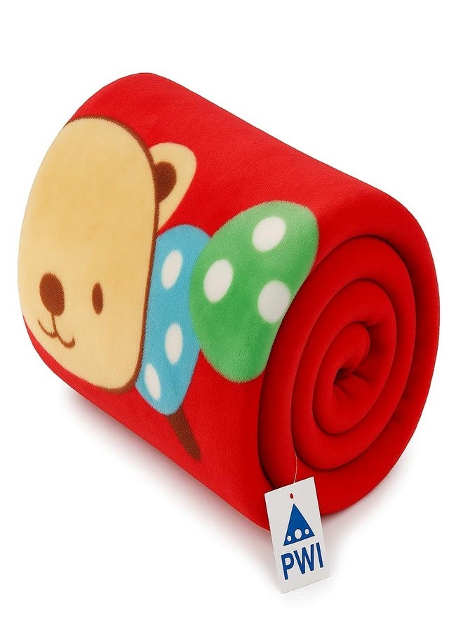 PWI Baby Wrapper Blanket for Newborn | Ultra Soft Cloudy Fabric | Double Layer for All-Season Use | 80x110 cm | Swaddle Blanket for 0-3 Years (Red) - Image 2