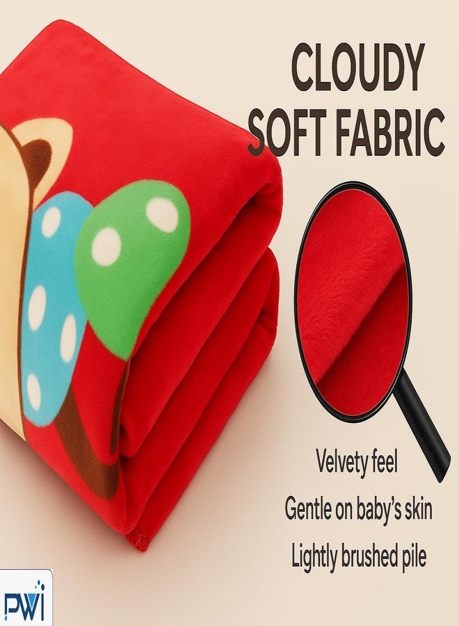 PWI Baby Wrapper Blanket for Newborn | Ultra Soft Cloudy Fabric | Double Layer for All-Season Use | 80x110 cm | Swaddle Blanket for 0-3 Years (Red) - Image 4