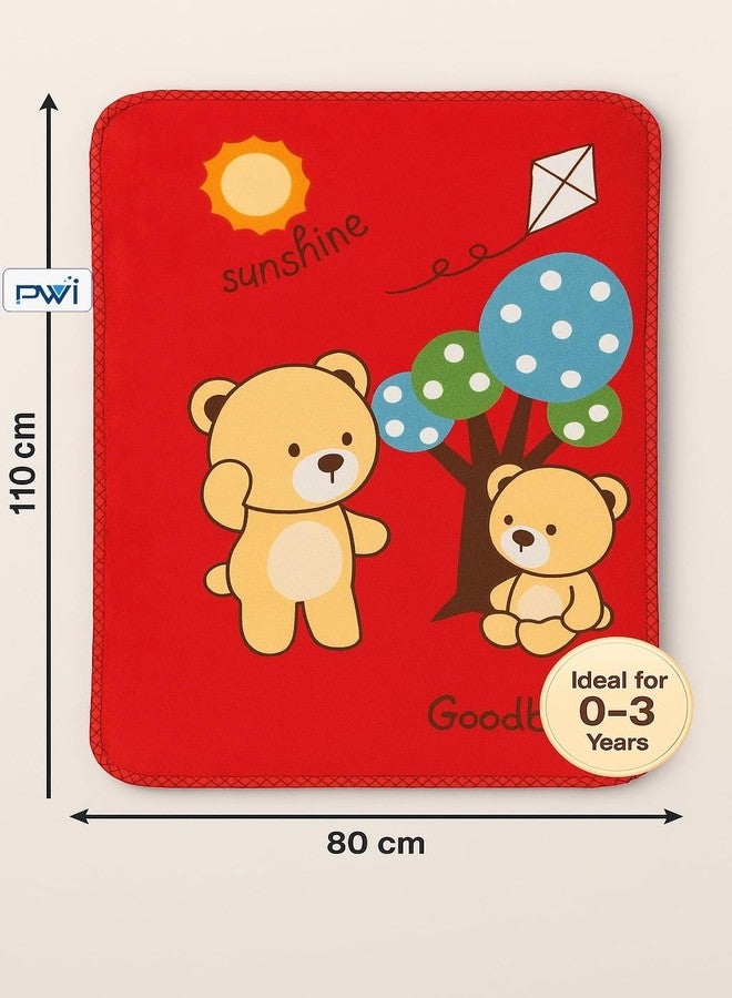 PWI Baby Wrapper Blanket for Newborn | Ultra Soft Cloudy Fabric | Double Layer for All-Season Use | 80x110 cm | Swaddle Blanket for 0-3 Years (Red) - Image 3