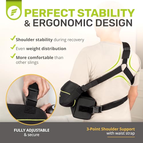 ErgoFoam Shoulder Sling with Abduction Pillow - Premium Abduction Sling Designed for Athletes - Arm Sling Shoulder Immobilizer With Pillow (Left) - Image 3