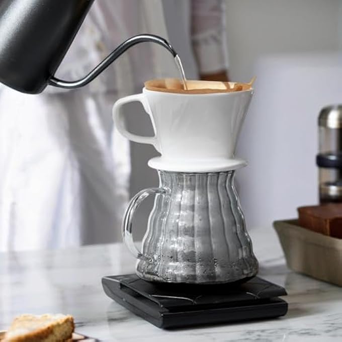 Exrp Pour Over Coffee Maker NonElectric Pour Over Coffee Dripper Manual Brew Maker Single Cups Porcelain Slow Brewing Accessories For GiftsWhite - Image 3
