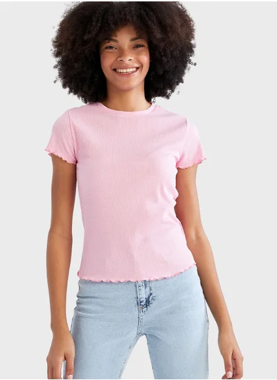 DeFacto Regular Fit V-Neck Short Sleeve T-Shirt