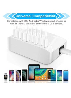 Y&D 8 Ports Smart USB Charger 50W 8A Multi Port Hub with LCD Display Fast Charging Wall Power Adapter 4ft Long Cord  - Image 3