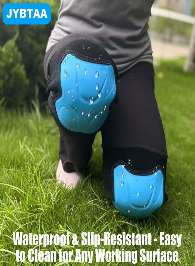 JYBTAA Adult Knee Pads for Men Women, Gardening Kneeling Pad with Non-slip Straps for Construction Mechanic Tool, Soft Working Kneepads for Roofing MTB Skating Skateboard, Protective Foam Cushion, Blue (1 - Image 4